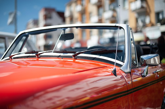 red classic car